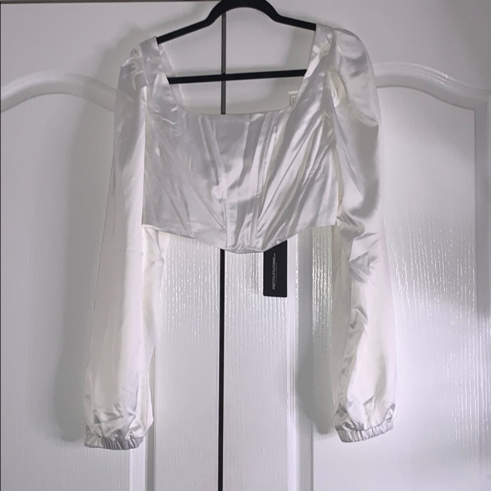 Pearly White Crop Blouse